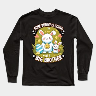 Big Brother Announcement Cute Bunny Family Design Long Sleeve T-Shirt